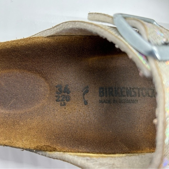 Birkenstock Silver Holographic Arizona Sandal Size 34 - Picture 6 of 6